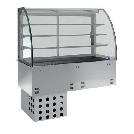 Self Drop In ARMONIA Elementvask og lukket display i 3 niveauer, nedkølet, ventileret 3x GN 1/1