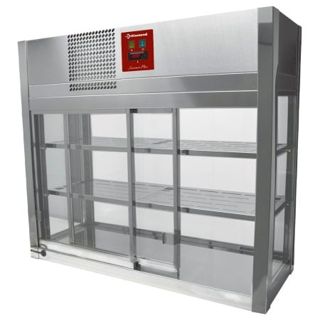 Refrigerated showcases Køledisplay, 4 glassider, 2 x 2 skydelåger