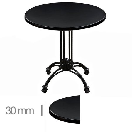 Terrace table Round Terrace Table– Werzalit Black– 60 Cm