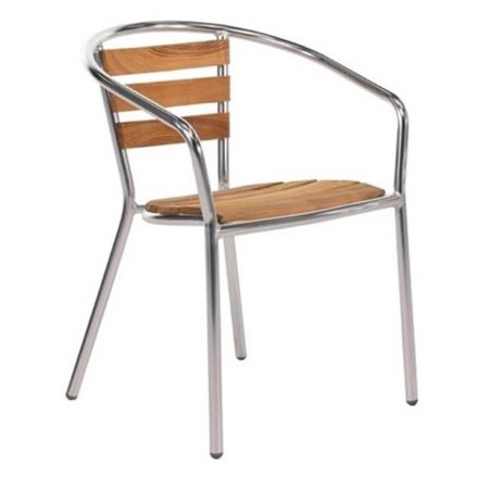 Terrace chair Stackable Terrace Chair – U421 – From Ash Wood With Armrest