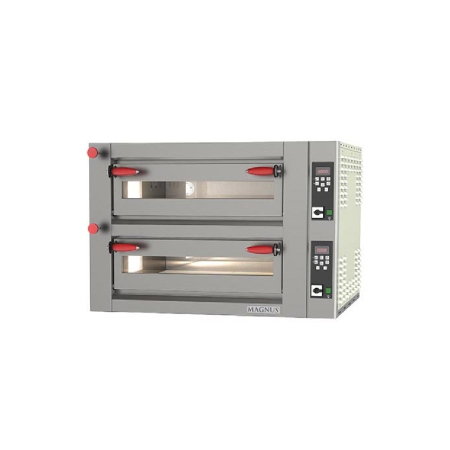 Pizza ovens Elektrisk pizzaovn med fuldt ildfast stenkammer, 2 kamre 1020x685x150 mm – digital