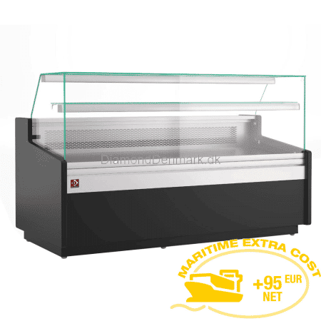 Refrigeration Ventileret diskdisplay, med opbevaring – SORT – 1,43 kW